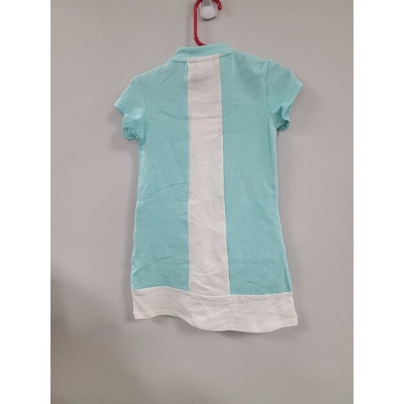 Girls Llum Short Sleeve Aqua & White Dress With Pockets 5T - Picture 2 of 5